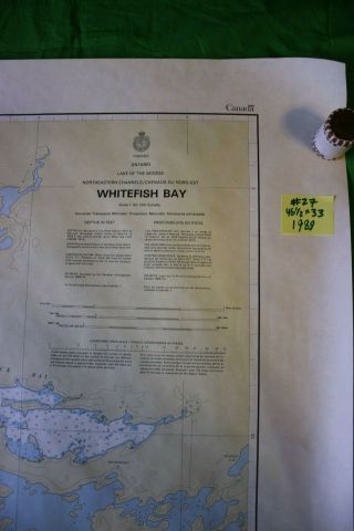 Ontario Lake of the Woods Whitefish Bay 46.  5x33 Vintage 1989 Nautical Chart/Map 2