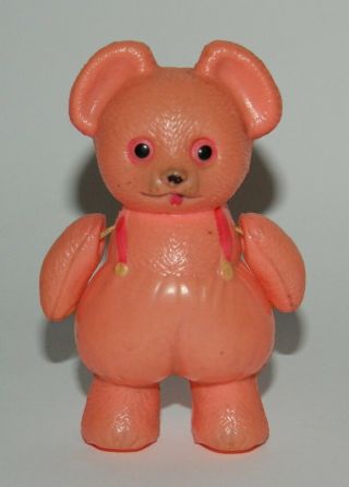 Vintage & Rare Bear Pink Celluloid Doll Jointed Arms Toy Japan 40 