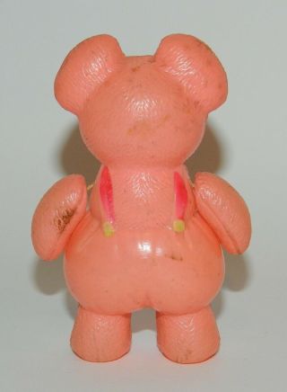 VINTAGE & RARE BEAR PINK CELLULOID DOLL JOINTED ARMS TOY JAPAN 40 ' s.  3  TALL 3
