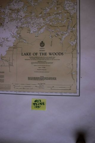 Ontario - Canada - Lake of the Woods 33x46.  5 Vintage 1991 Nautical Chart/Map 2