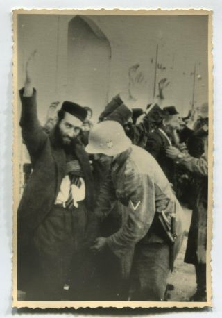 German Wwii Archive Photo: Wehrmacht Soldiers & Jewish Civilians
