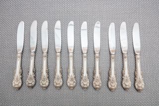 Wallace Sir Christopher Sterling Silver Butter Knife Spreader Set Of 10,  6 1/4 "