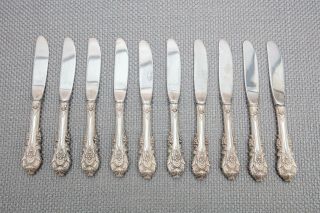 Wallace Sir Christopher Sterling Silver Butter Knife Spreader Set of 10,  6 1/4 