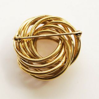 Vintage Stamped B.  A.  B 14 Karat Solid Yellow Gold Knot Pin Brooch 5 grams 2