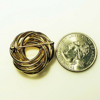 Vintage Stamped B.  A.  B 14 Karat Solid Yellow Gold Knot Pin Brooch 5 grams 4