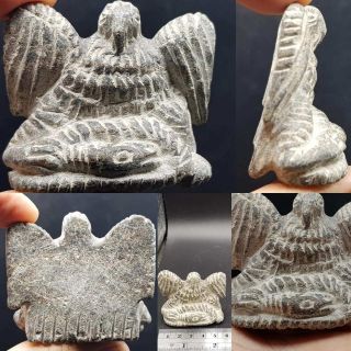 Roman Ancient Rare Unique Stone Eagle Bird & Snake Amulet 50