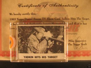 1965 Topps Daniel Boone Tv Show - Rare Test Issue - " Yadkin Hits The Target "