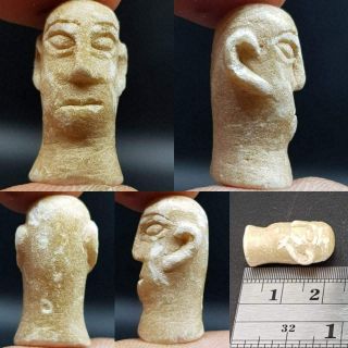 Backtrian Old Rare King Face Head Stone Statue 50