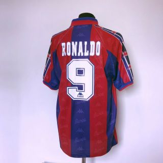RONALDO 9 Barcelona Vintage Kappa Home Football Shirt Jersey 1996/97 (XL) R9 7