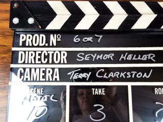 Rare Vintage 1980s Production Glass Clapper Board Seymour Heller Terry Clarkston