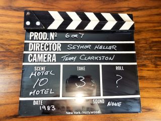 RARE Vintage 1980s Production Glass Clapper Board Seymour Heller Terry Clarkston 2