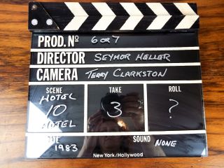 RARE Vintage 1980s Production Glass Clapper Board Seymour Heller Terry Clarkston 6