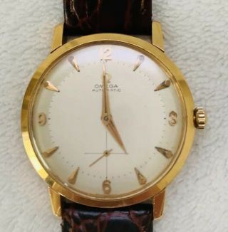 Vintage Omega Rose Gold Wrist Watch Engraved 1962