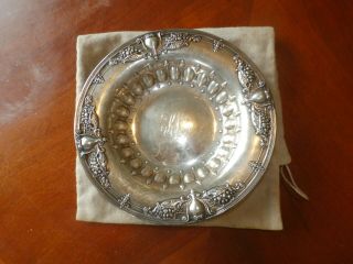 Vintage Antique Sterling Silver Presentation Bowl Repousse Raised Relief Decor