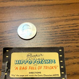 Vintage Mini Hal Cooper Hippo Potamus Boxing Flip Book Bag Full Of Tricks