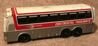 Vintage Silver Eagle Express Continental Trailways Tin Litho Metal Bus - Japan