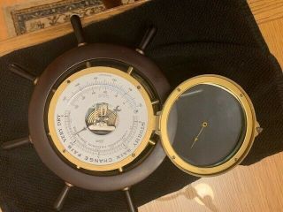 Schatz Compensated Precision Ships Wheel Barometer West Germany