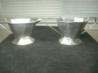 Antique Good Heavy Solid Sterling Silver Sugar Bowl,  Creamer,  Birmingham 427 Grams