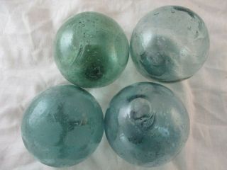 4 Vintage Japanese Glass Floats With Jillions Of Bubbles Alaska Beachcombed