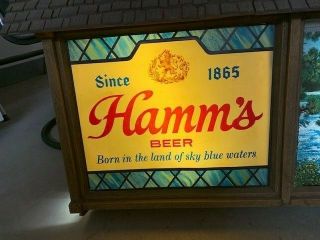 Vintage Hamm ' s Advertising Beer Scene O Rama Motion Ripple Sign Light 5.  4 ' RARE 2