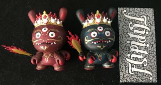 Vtg Kidrobot 2012 Dunny 3 " Andrew Bell Mahakala Set Chase Secret Figure Toy Rare