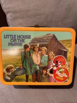 ULTRA RARE LITTLE HOUSE ON THE PRAIRIE METAL LUNCHBOX w/ THERMOS 1978 2
