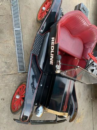 Model T Ford Go Kart Tin Lizzy Vintage.  Pinstripes Start Forward & Reverse - red 2