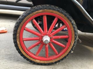 Model T Ford Go Kart Tin Lizzy Vintage.  Pinstripes Start Forward & Reverse - red 6