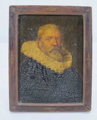 Antique 1600 ' s 17th C Old Master ' s Oil on Copper Painting Portrait Gentleman yqz 3