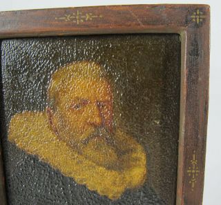 Antique 1600 ' s 17th C Old Master ' s Oil on Copper Painting Portrait Gentleman yqz 8