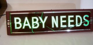 Antique Neon Art Deco Apothecary Pharmacy Ad Lighted Sign Reverse Painted Glass