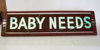 Antique NEON Art Deco Apothecary Pharmacy Ad Lighted Sign Reverse Painted Glass 6