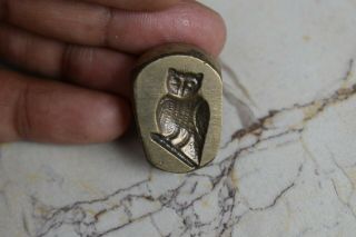 Vintage Die OWL Pendent Making Brass Hand Casting Jewelry Mold Stamp Seal 4