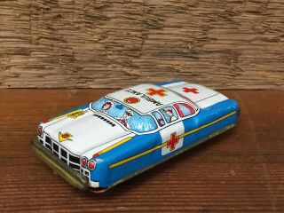 Vintage 1950’s Japan Tin Litho Toy Car Hospital Ambulance 3” Long - Shape
