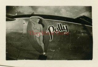 Wwii Photo - P - 38 Lightning Fighter Plane Nose Art - Polly