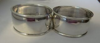 TWO ANTIQUE TIFFANY AND CO.  STERLING SILVER NAPKIN RINGS W/POUCH 2