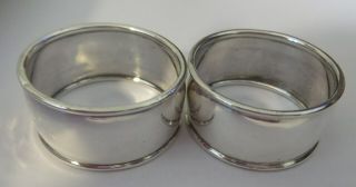 TWO ANTIQUE TIFFANY AND CO.  STERLING SILVER NAPKIN RINGS W/POUCH 5