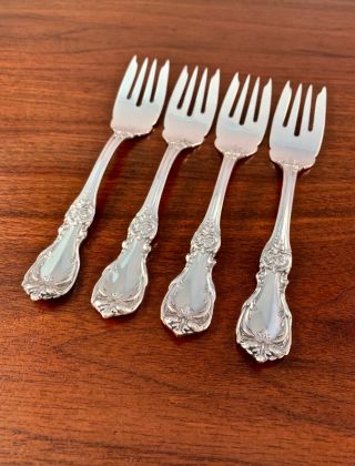 (4) Reed & Barton Sterling Silver Salad Forks: Burgundy 1949,  No Monograms