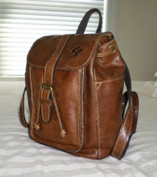 NWT Patricia Nash ABERDEEN Knapsack Backpack Distressed Vintage Leather Cognac 3