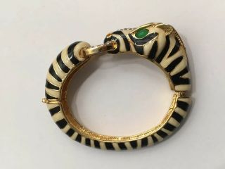 (inv 261) - Rare Jeweled Enamel " Animal " Bangle Bracelet - Ciner
