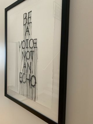 HIJACK Mr.  Brainwash BE A VOICE NOT AN ECHO Signed Numbered & Framed RARE 2