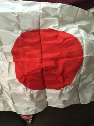 Vintage Japanese Flag Rising Sun Ww2.  32x28.  Silk.