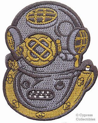 Scuba Diving Mark V Navy Helmet Patch Embroidered Iron - On Mk - 5 Applique Gift
