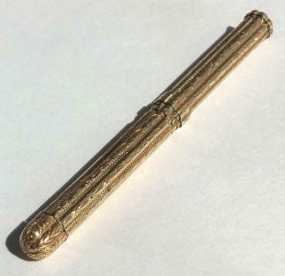 ANTIQUE 14K YELLOW GOLD MECHANICAL PENCIL 5