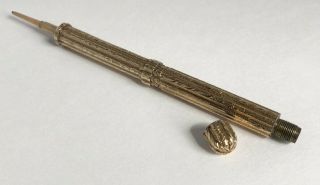 ANTIQUE 14K YELLOW GOLD MECHANICAL PENCIL 9