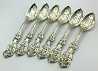 Reed & Barton Francis I Sterling Silver Solid Fruit/orange Spoon Ribbed Set Of 6