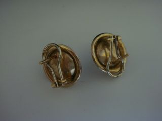 A VINTAGE 15MM MABE PEARL & SOLID 9CT GOLD OMEGA BACK EARRINGS 6