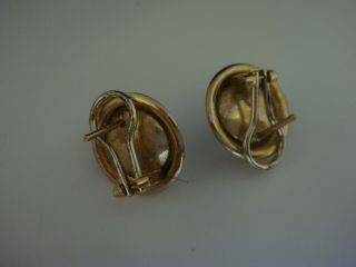 A VINTAGE 15MM MABE PEARL & SOLID 9CT GOLD OMEGA BACK EARRINGS 7