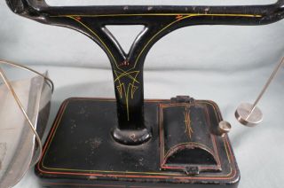 Rare Small Fairbanks Scale,  Weights In Cast Iron Base,  7 