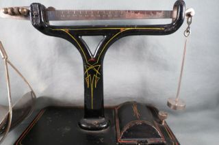 Rare Small Fairbanks Scale,  Weights In Cast Iron Base,  7 